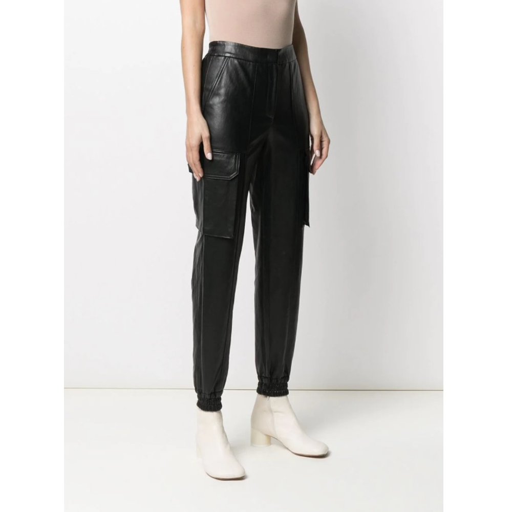 Womens Black Leather Pants - Zairouje Leather